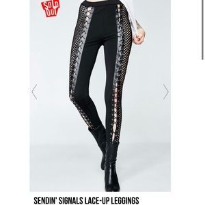 Dolls kill lace up leggings